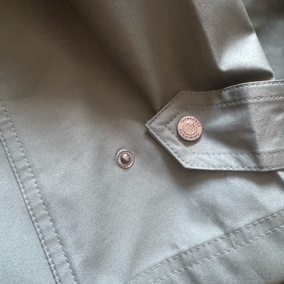 Bernardo plus size women’s 3X midi length raincoat GREEN rain coat hood belt NWT - Picture 3 of 9